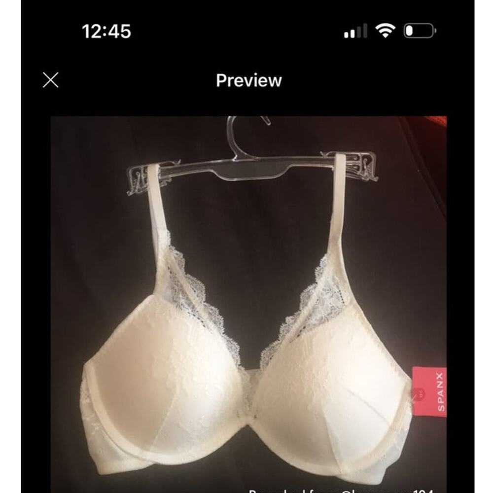 Spanx Padded Push-up Bra, Size 32C, Lace, Cream, NWOT